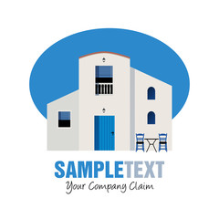 Fototapeta premium Mediterranean style house isolated on white background. Ideal brand for real estate