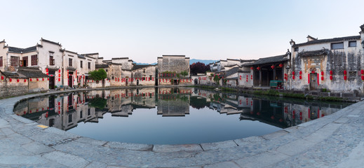 hongcun moon pond panorama