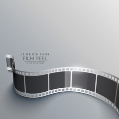 realistic 3d film strip background in perspective