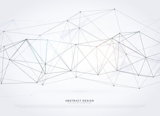 digital wireframe mesh vector background in technology network style