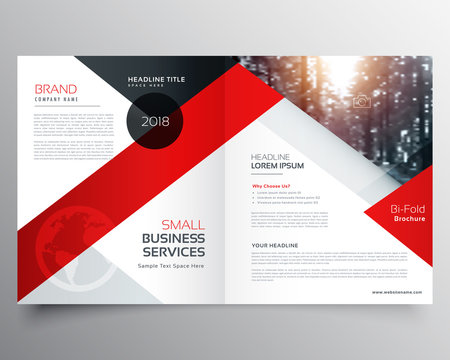 modern business bifold brochure design template or magazine page design