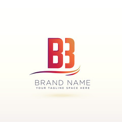 letter B lovely logo design template