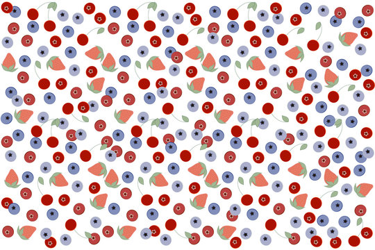Multicolored pattern of berries. Vector illustration