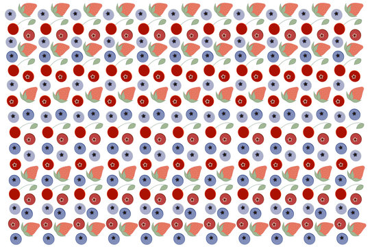 Multicolored pattern of berries. Vector illustration