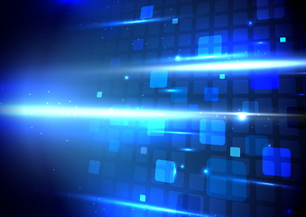 Blue abstract geometric technology digital hi tech concept background. Space for your text