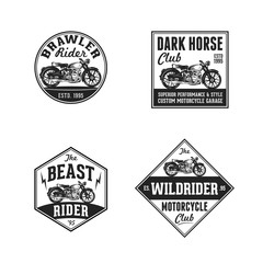Vintage Retro Classic Old Motorcycle Logo Badge Label