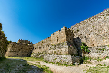 Fototapeta na wymiar Astonishing walls of Rhodes old town, Rhodes island, Greece