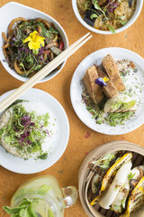 An Assortment of Asian-Style Vegetarian Dishes