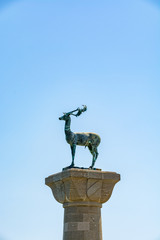 Deer (stag) - a symbol of Rhodes town, Rhodes island, Greece