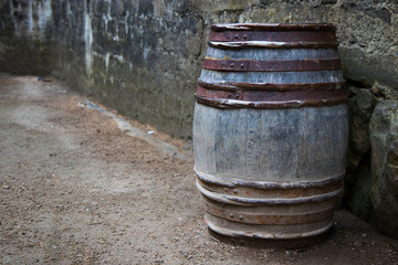 Old wooden barrel