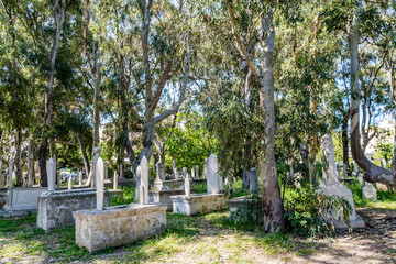 Old Ottoman cemetery in Rhodes town, Rhodes island, Greece