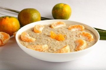 Healthy food-whole wheat orange porridge.