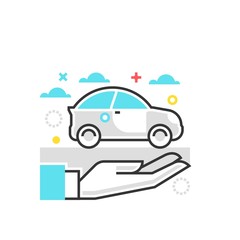 Naklejka premium Color box icon, car protection illustration, icon