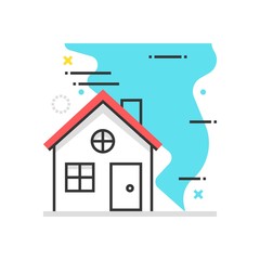 Naklejka premium Color box icon, tornado protection illustration, icon