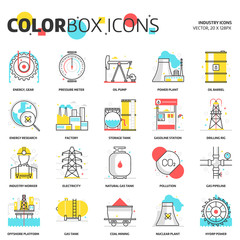 Color box icons, energy industry backgrounds and graphics