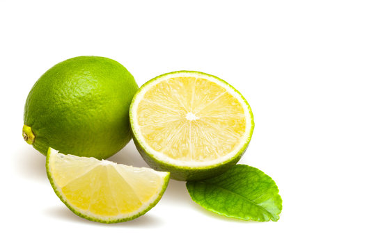 limes isolated on white background.