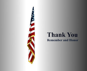 thank you remember and honor with american flag
