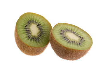 Kiwi fruit and kiwi sliced isolated on a white background