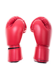 Red boxing gloves isolate
