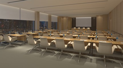 3d illustration modern office conference room