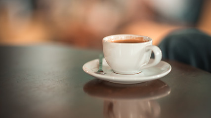 Hot coffee mug and saucer