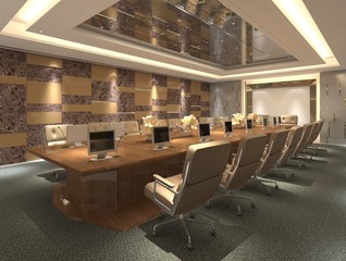 3d illustration modern office conference room