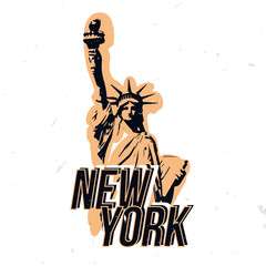 New York wear design with statue of liberty