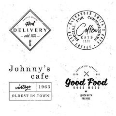 Vintage retro badges on food and cafe theme