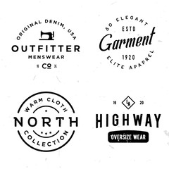 Set of vintage stickers on apparel theme