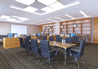 3d illustration modern office conference room