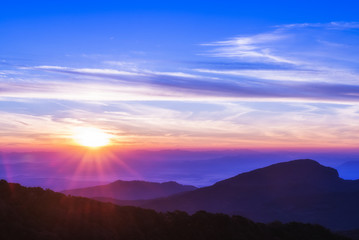 Sun rise and sun set sky background