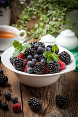 Mix of berries in a bowl.