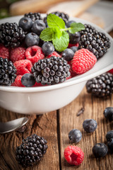 Mix of berries in a bowl.