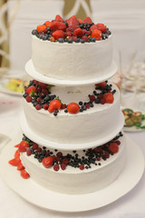 wedding cake in rustic style.