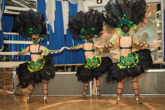 Girls In Costume At The Carnival In Rio. Actors Perform On The Stage