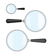 Magnifiers. Vector Illustration Of Magnifier and It's Flat Design and Simple Versions
