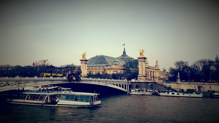 Fototapeta na wymiar Seine river in the evening