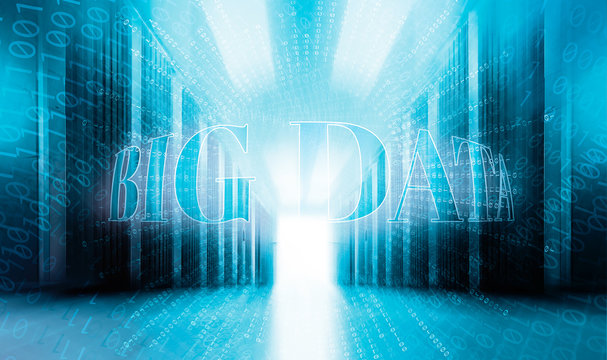 big data concept with binary code background servenay room modern data center