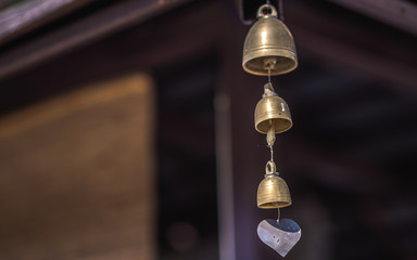 Fototapeta na wymiar Golden Bell Outdoor Belfry