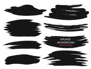 Fototapeta premium Large grunge elements set. Brush strokes, banners, borders, splashes splatters. Vector illustration.
