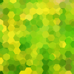 Obraz na płótnie Canvas Abstract background consisting of green, yellow hexagons. Geometric design for business presentations or web template banner flyer. Vector illustration