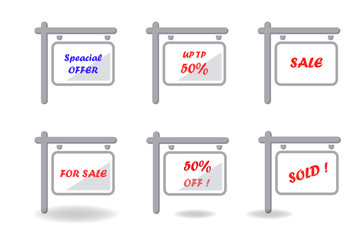 Real Estate ,Sign Sale discount Icons. Professional,  modern minimalistic flat vector.