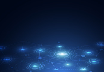 Abstract connection technologies for business. Mixed media. Vector Illustration