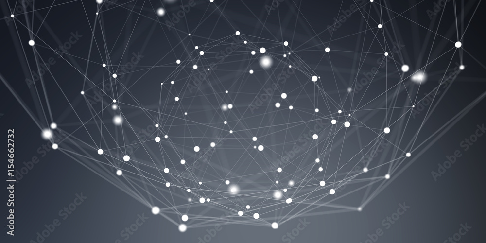 Leinwandbilder flying network connection interface 3d rendering