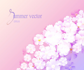 Gentle pink background with cherry blossoms for a romantic design. EPS10 vector illustration