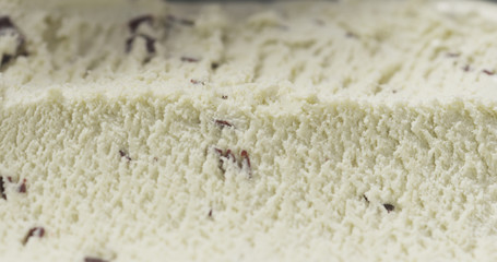 vanilla ice cream with chocolate chips close up