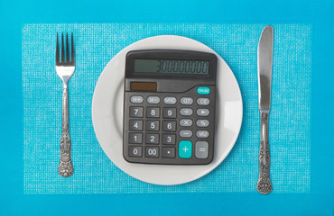 Calculator in a plate