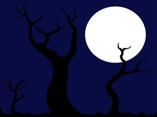 Fototapeta premium The trees and moon