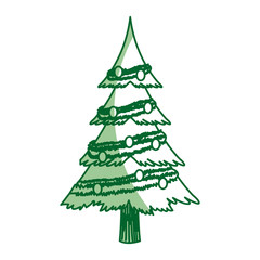 Obraz premium christmas tree pine decoration ornament design vector illustration