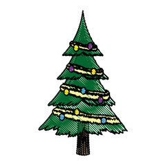 christmas tree pine decoration ornament design vector illustration